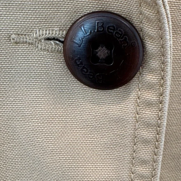 LL Bean Adirondack Chore Barn Coat Jacket Women’s Beige Corduroy Collar Cuff  L - Picture 5 of 15